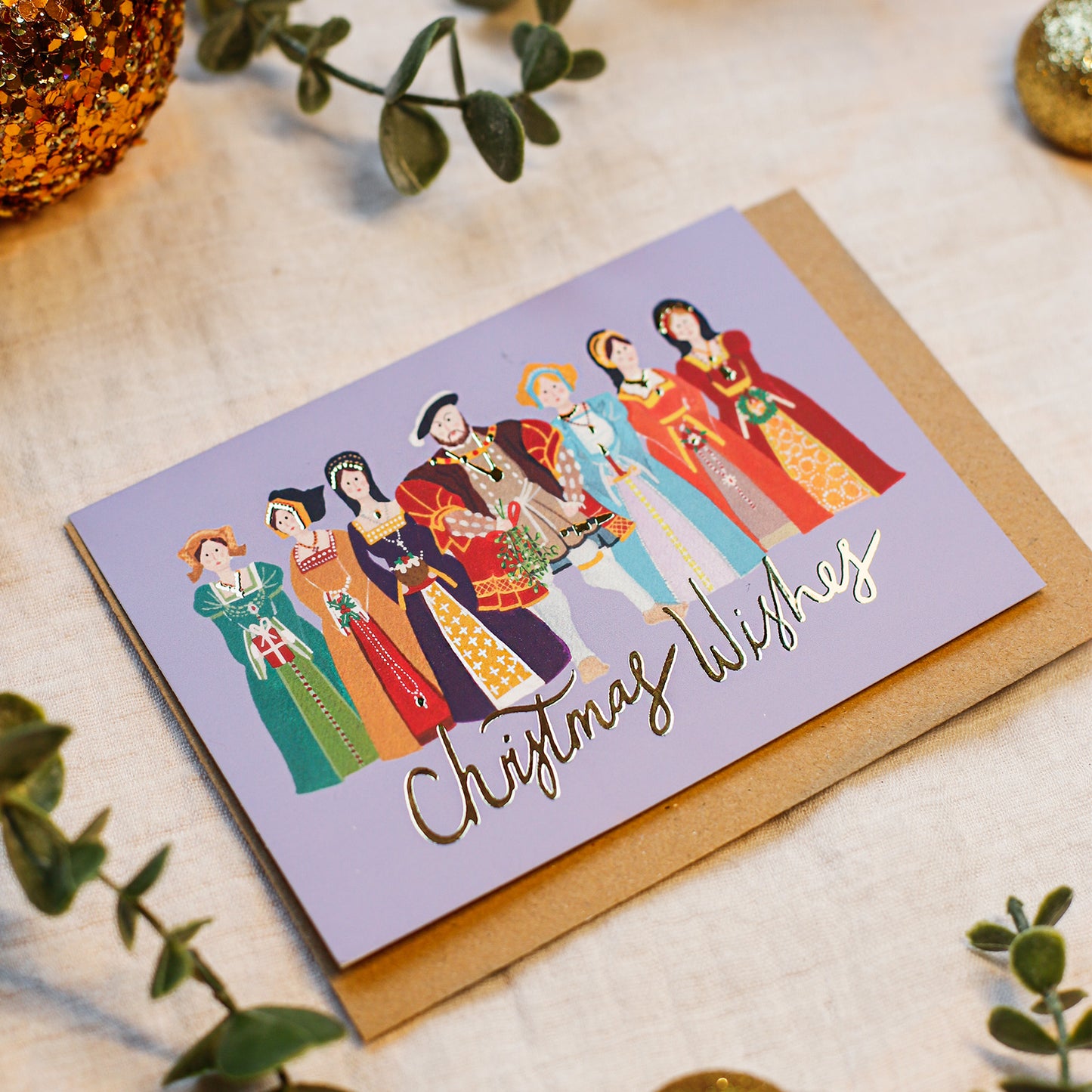 Henry VIII & His Six Wives | Gold Foiled Charity Christmas Card