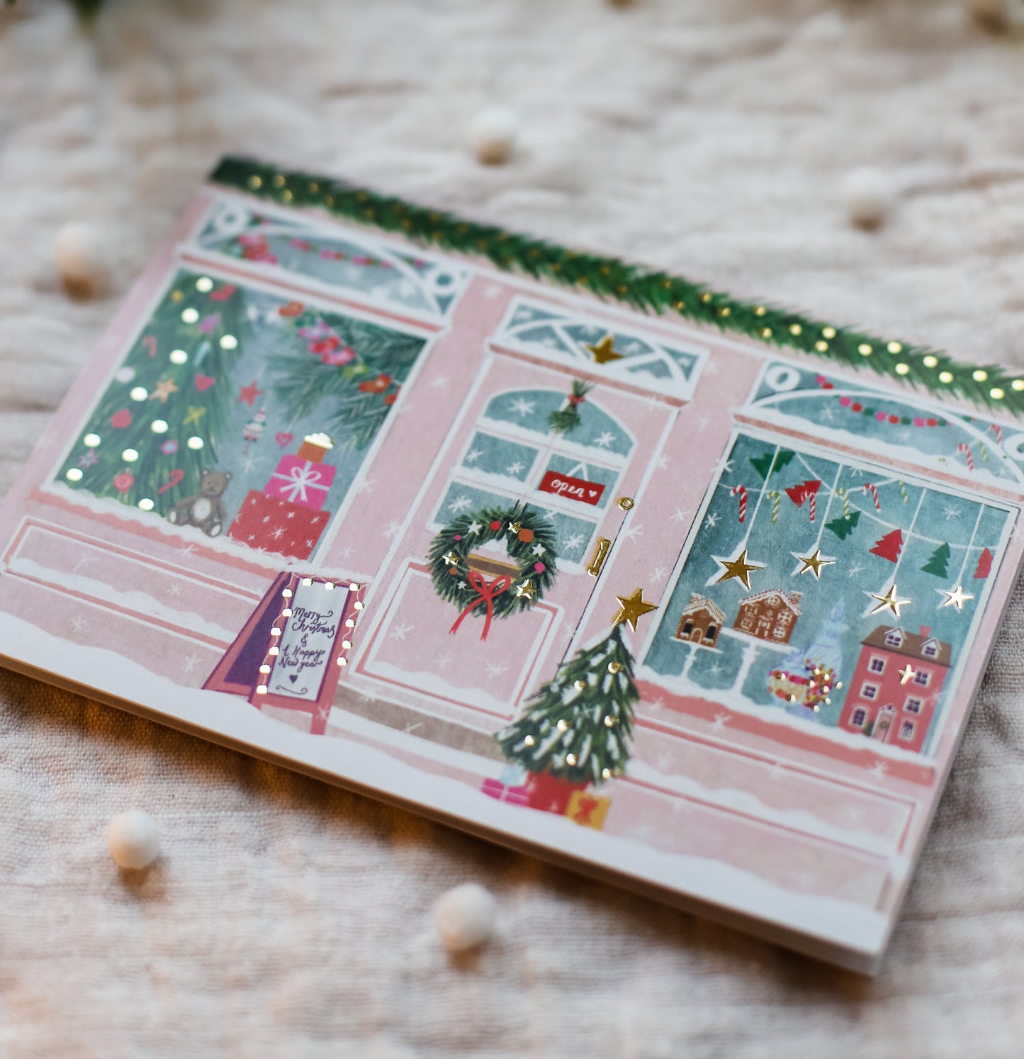 Festive Pink Christmas Shop | Foiled Christmas Cards