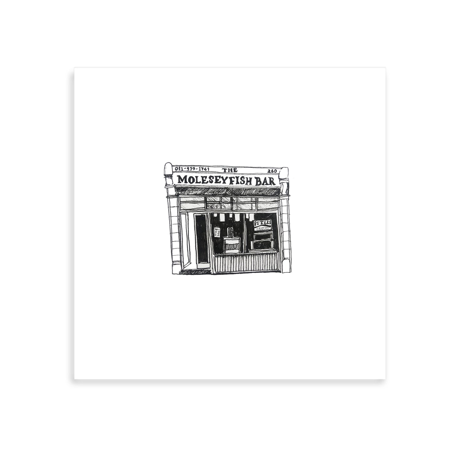 Molesey Fish Bar - Giclee Illustrated Print