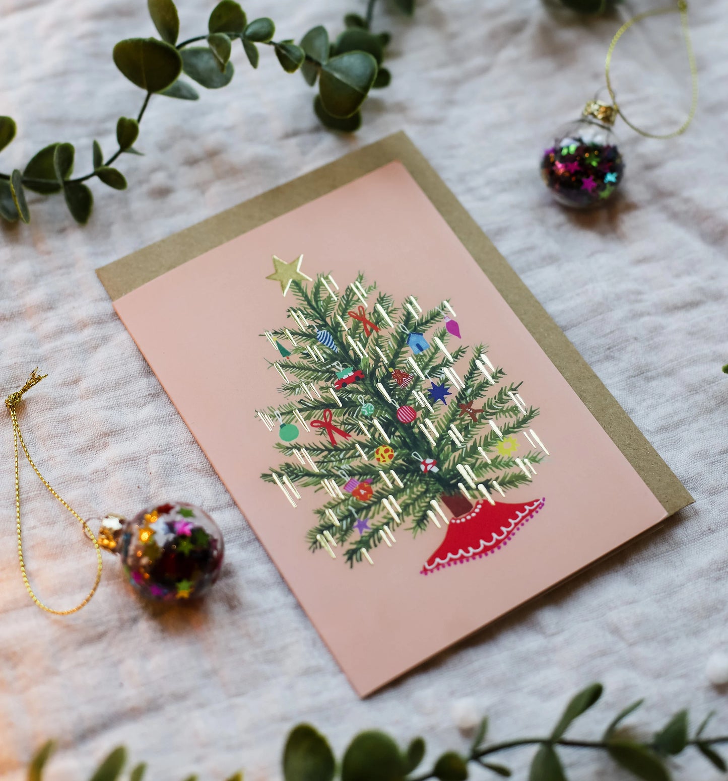 Retro Christmas Tree | Foiled Christmas Card