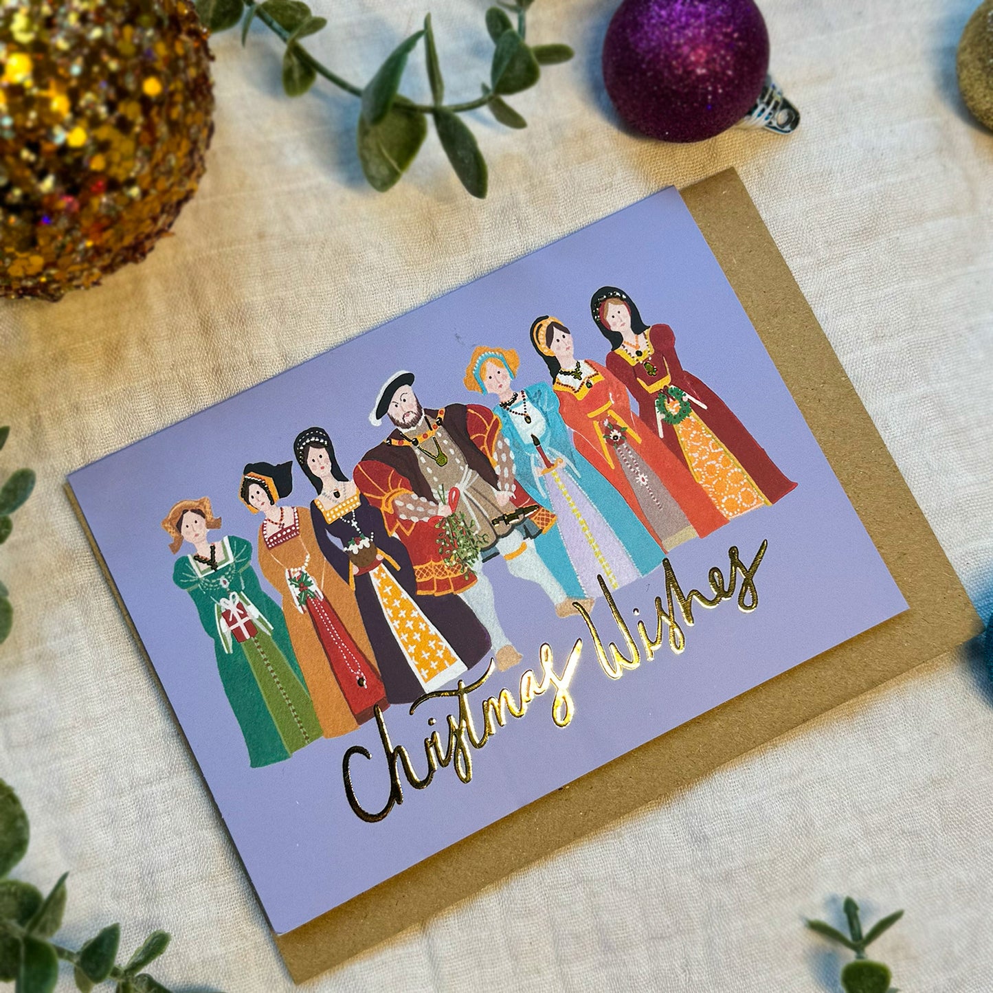 Henry VIII & His Six Wives | Gold Foiled Charity Christmas Card