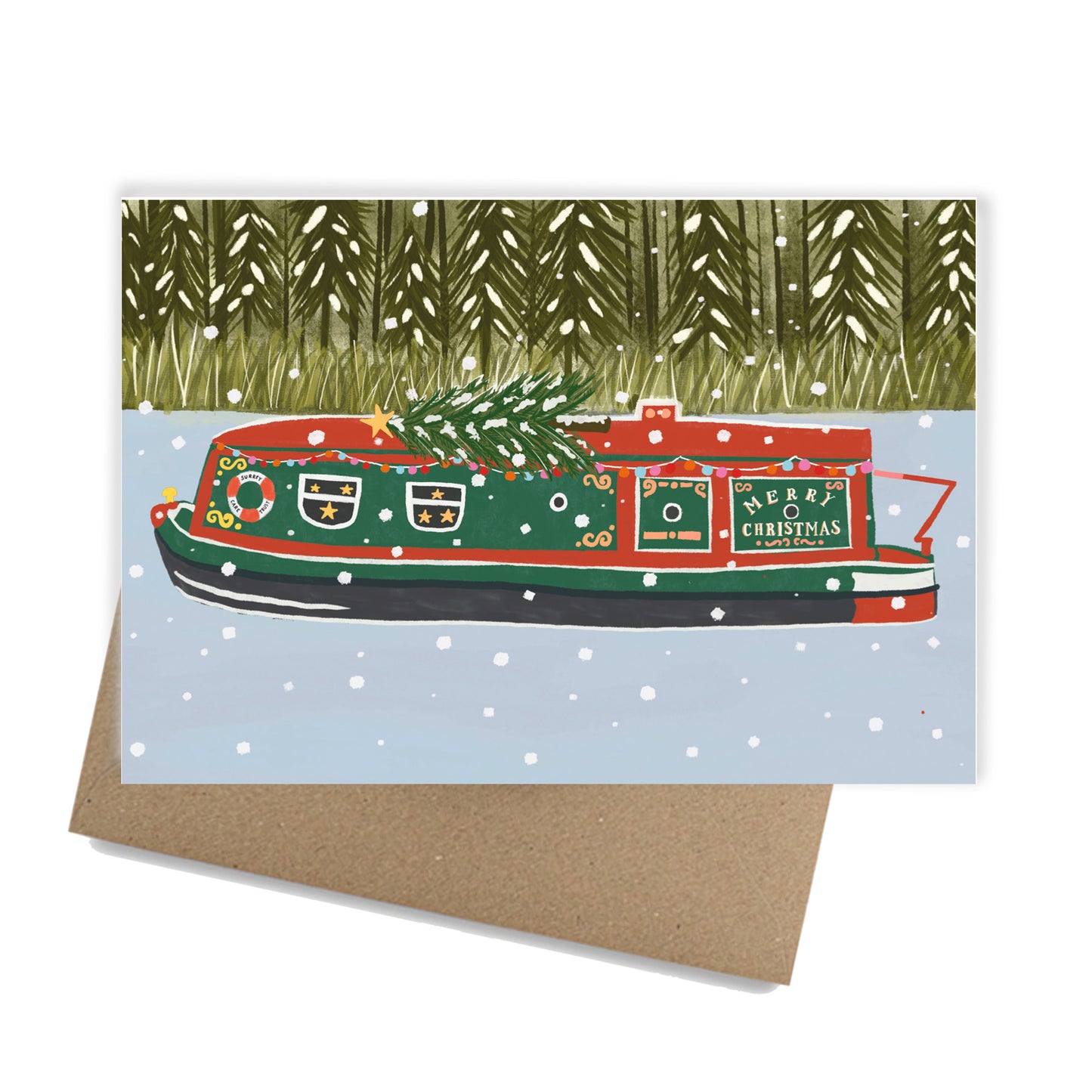 Christmas River Boat | Foiled Christmas Charity Cards
