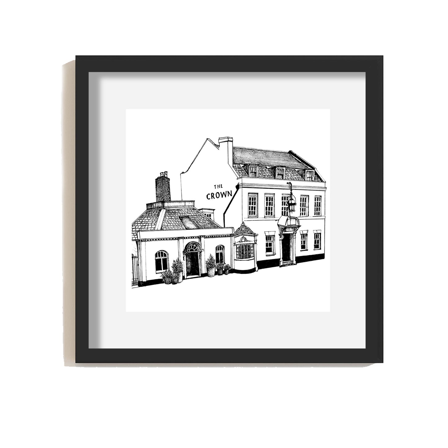 The Crown St Margarets Pub - Giclee Illustrated Print