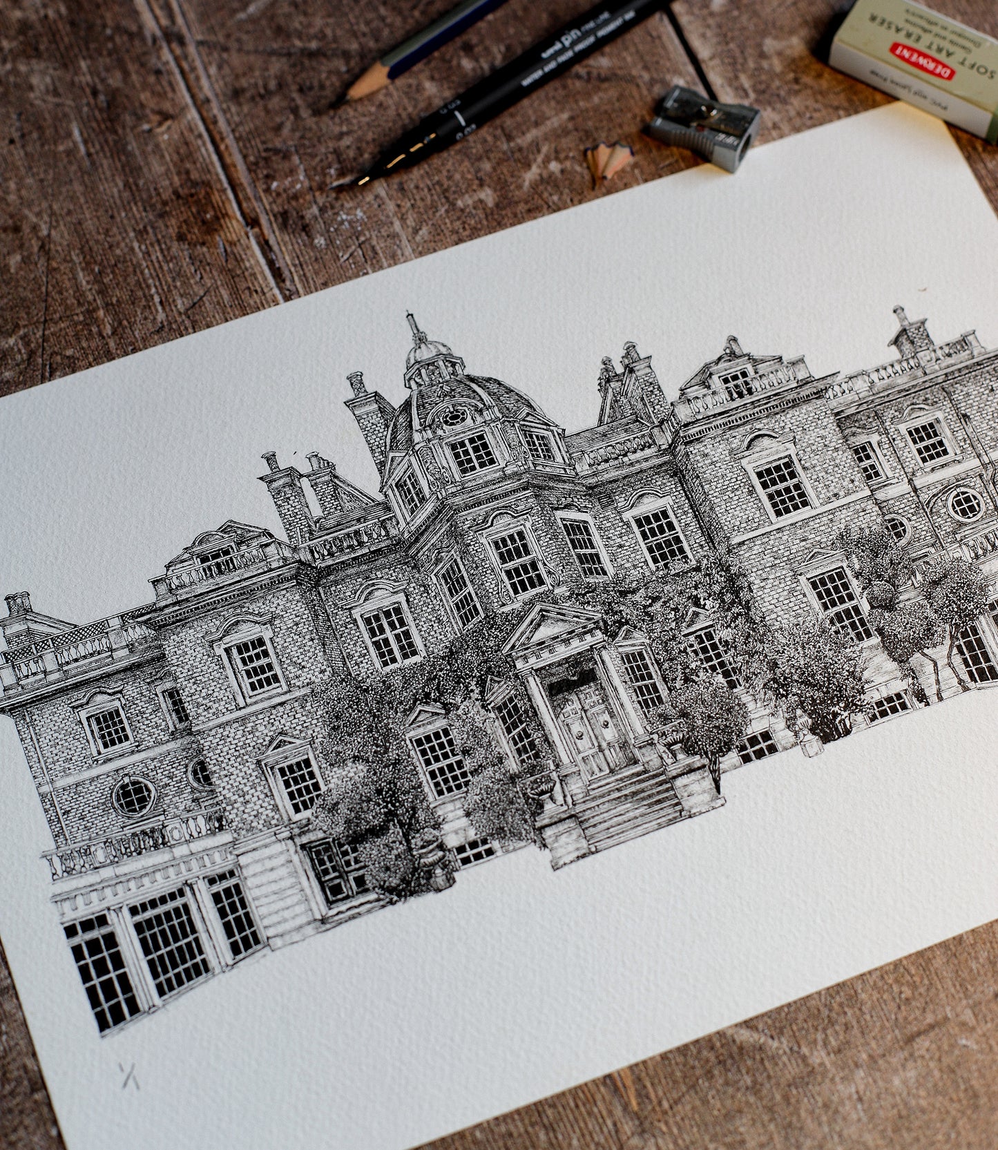 Hampton Court House Illustration - Original Artwork