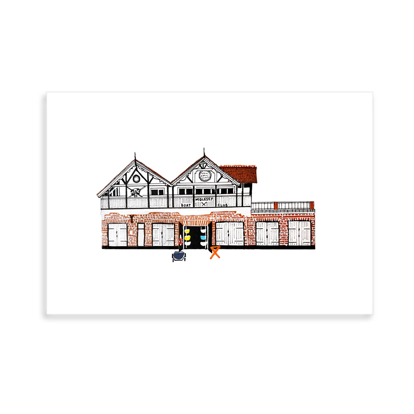 Molesey Boat Club - Giclee Illustrated Print