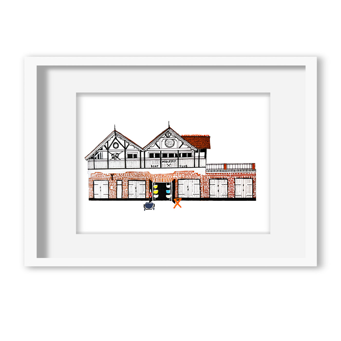 Molesey Boat Club - Giclee Illustrated Print