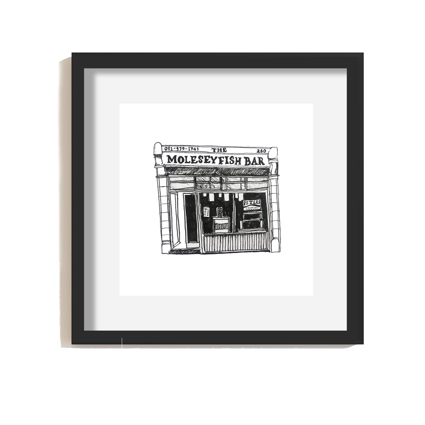 Molesey Fish Bar - Giclee Illustrated Print