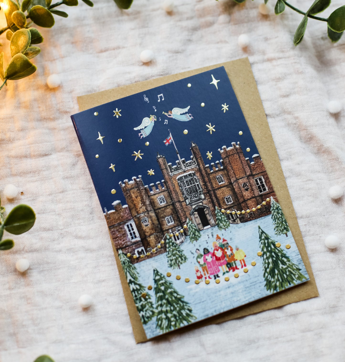 Carol Singers at Hampton Court Palace | Gold Foiled Charity Christmas Cards