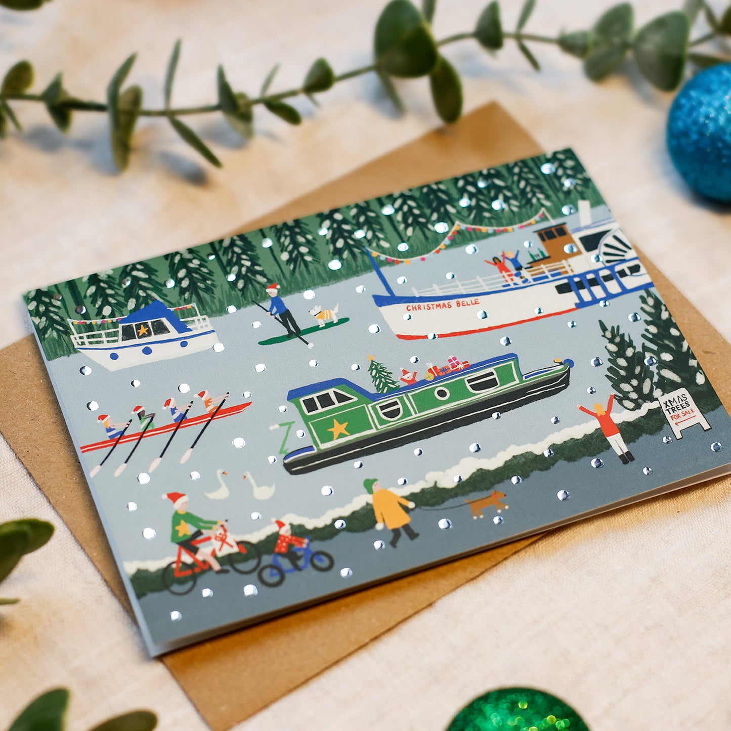 Christmas on the Thames | Silver Foiled Charity Christmas Card