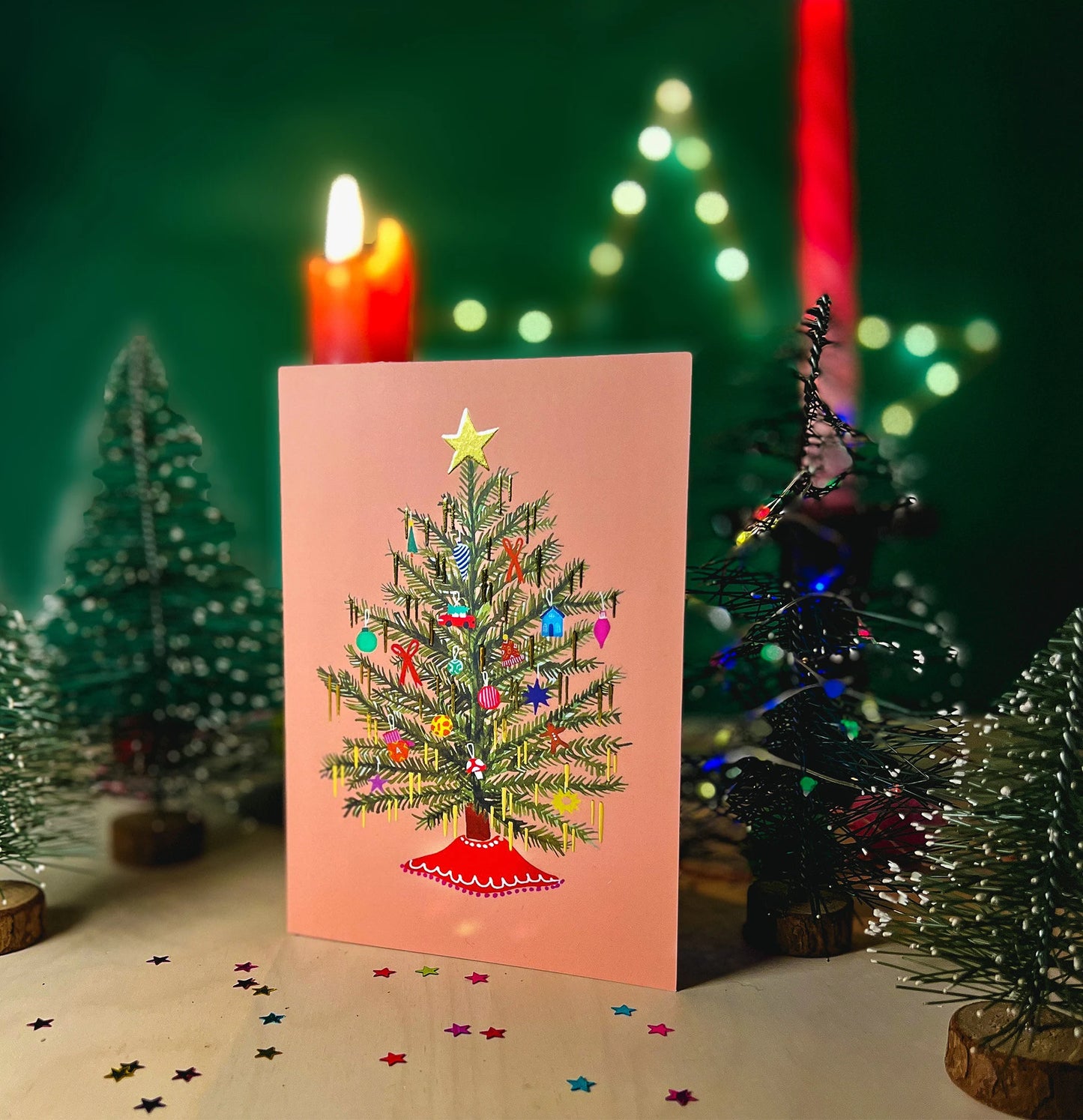 Retro Christmas Tree | Foiled Christmas Card