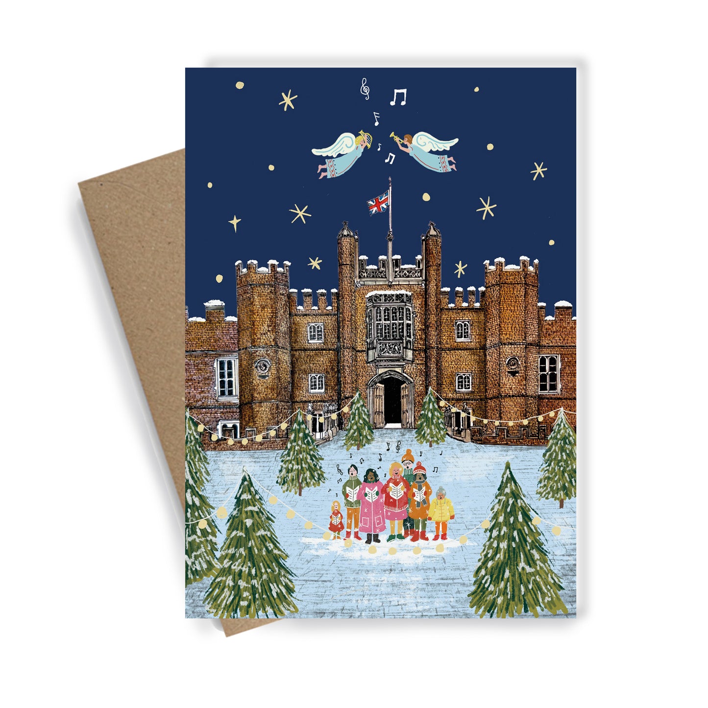 Carol Singers at Hampton Court Palace | Gold Foiled Charity Christmas Cards