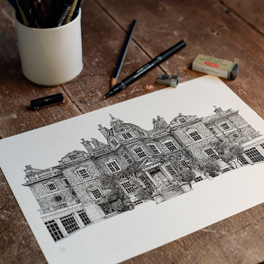 Hampton Court House Illustration - Original Artwork