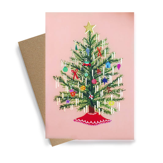 Retro Christmas Tree | Foiled Christmas Card