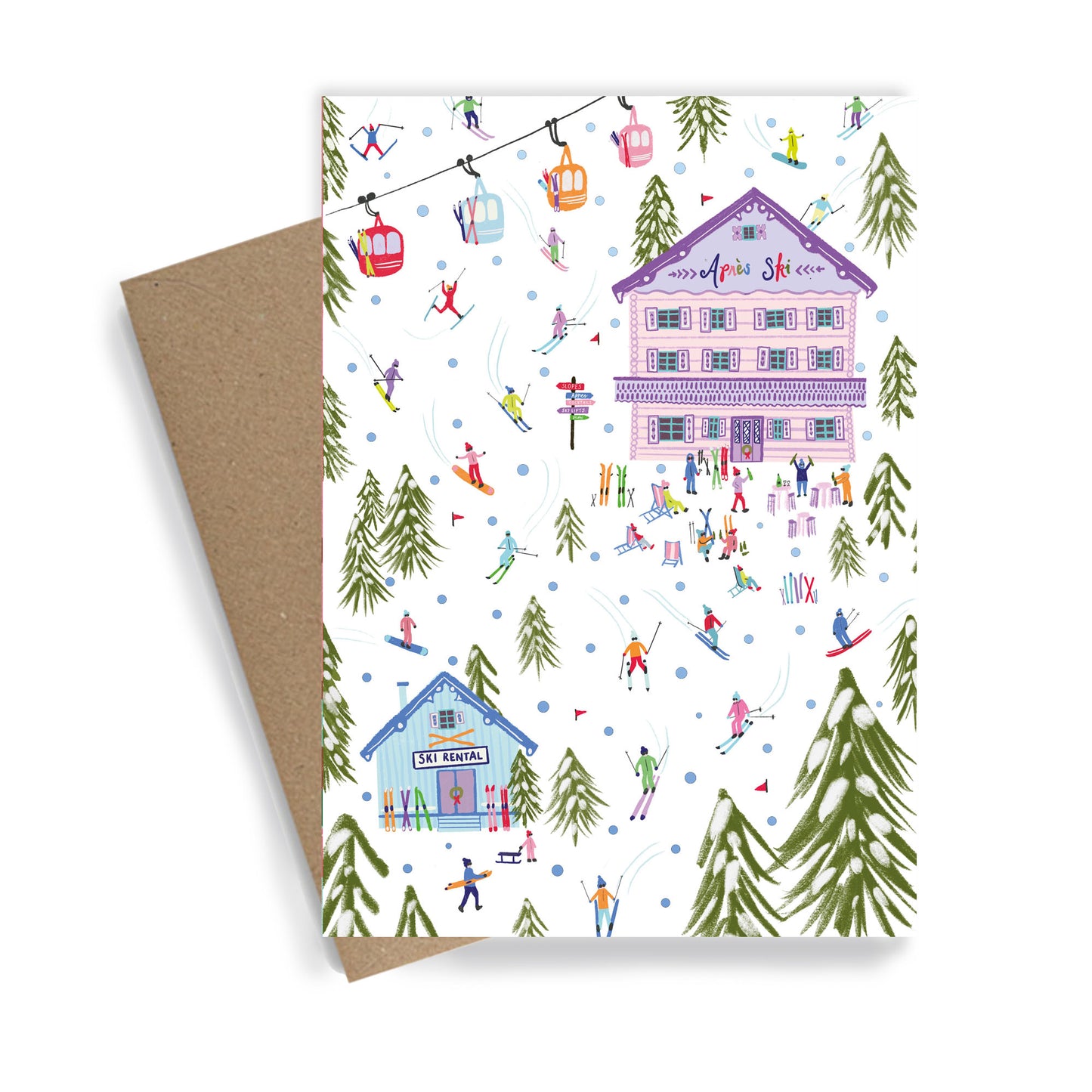 Apres Ski | Silver Foiled Charity Christmas Card