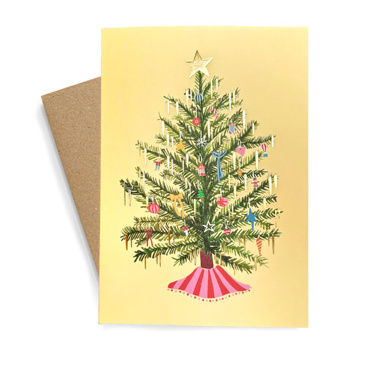 Retro Christmas Tree | Foiled Christmas Card